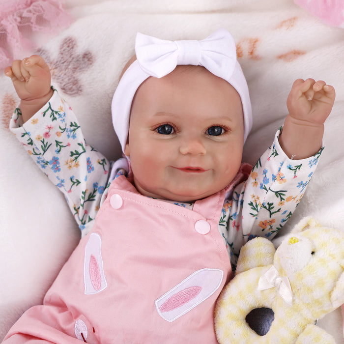 Babeside Maddy 20" Infant Baby Girl Pink Rabbit