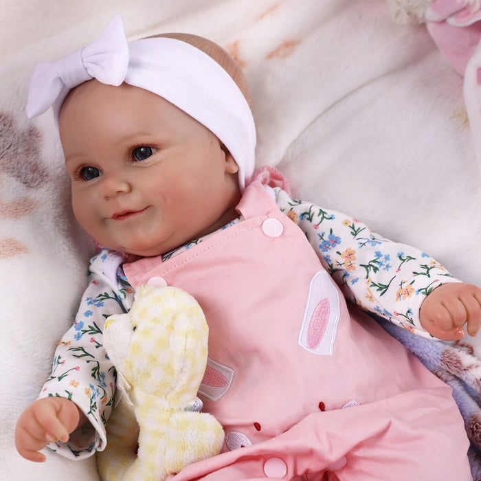 Babeside Maddy 20" Infant Baby Girl Pink Rabbit