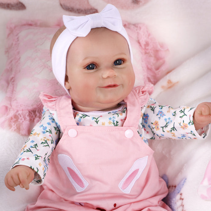 Babeside Maddy 20" Infant Baby Girl Pink Rabbit