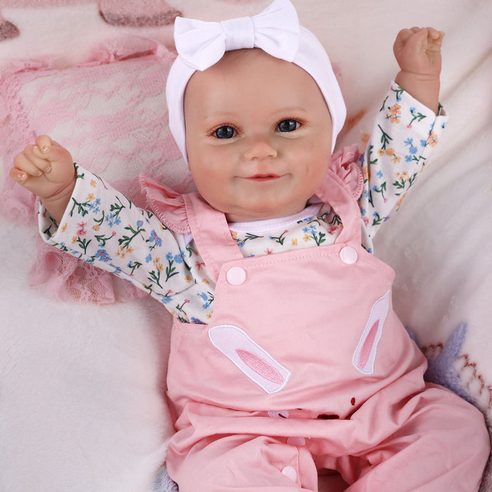 Babeside Maddy 20" Infant Baby Girl Pink Rabbit