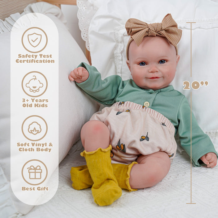 Babeside Maddy 20'' Lifelike Reborn Baby Dolls Girl Real Baby Feeling Realistic