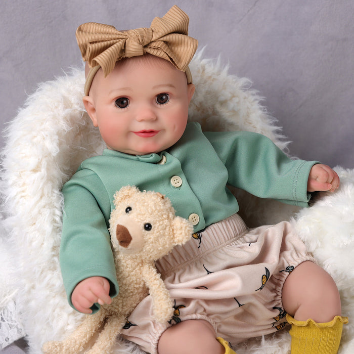 Babeside Maddy 20" Open & Close Eyes Realistic Reborn Baby Doll Adorable Girl Brown Eyes