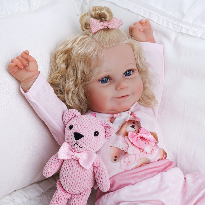 Babeside Maddy 20'' Realistic Reborn Baby Doll Lifelike Girl Awake Lovely Sweet And Soft Cute Pink Bear