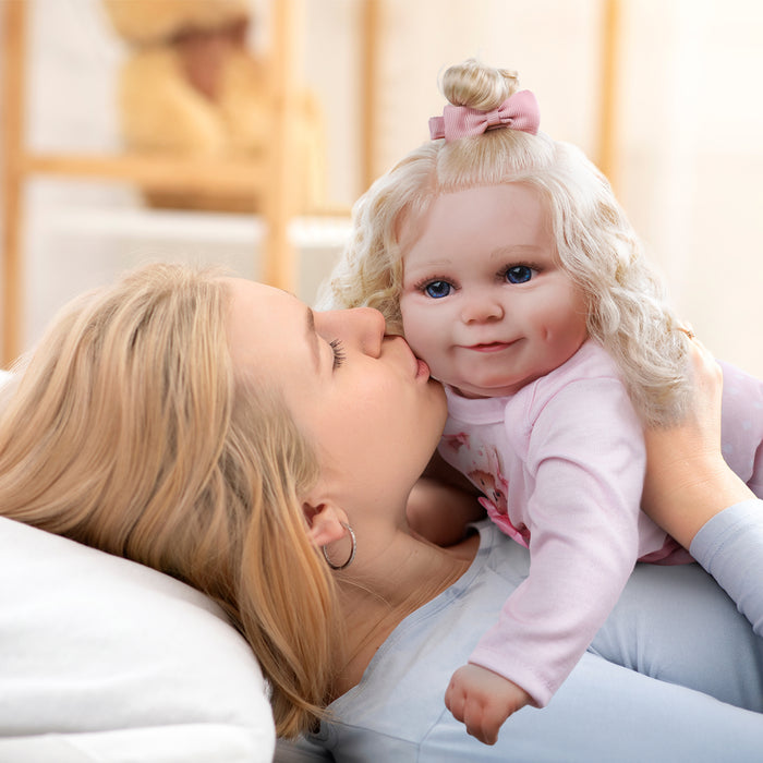 Babeside Maddy 20'' Realistic Reborn Baby Doll Lifelike Girl Awake Lovely Sweet And Soft Cute Pink Bear