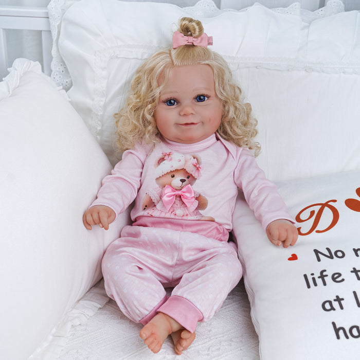 Babeside Maddy 20'' Realistic Reborn Baby Doll Lifelike Girl Awake Lovely Sweet And Soft Cute Pink Bear