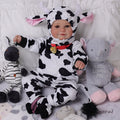 Babeside Maddy 20" Reborn Baby Doll Girl Infant Brown Eyes Milk Cow Set Awake