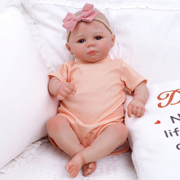 Babeside Marlie 17" Reborn Baby Dolls Awake Girl Lifelike Brown Eyes Lovely And Soft (Pre-Order, Ship Date: March 15)