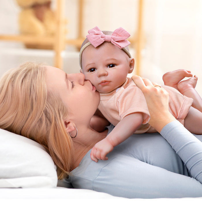Babeside Marlie 17" Reborn Baby Dolls Awake Girl Lifelike Brown Eyes Lovely And Soft (Pre-Order, Ship Date: March 15)