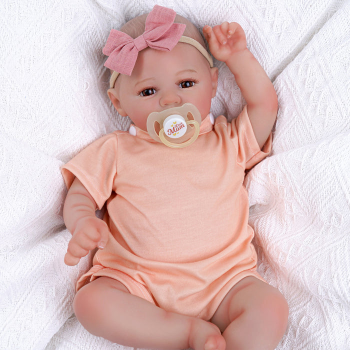 Babeside Marlie 17" Reborn Baby Dolls Awake Girl Lifelike Brown Eyes Lovely And Soft (Pre-Order, Ship Date: March 15)