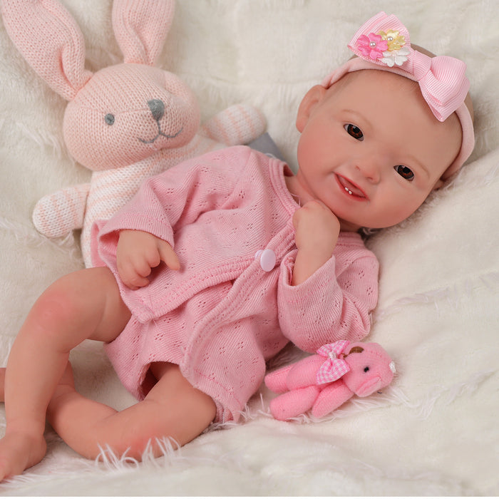 Babeside Mia 12" Full Silicone Reborn Baby Girl Brown Eyes