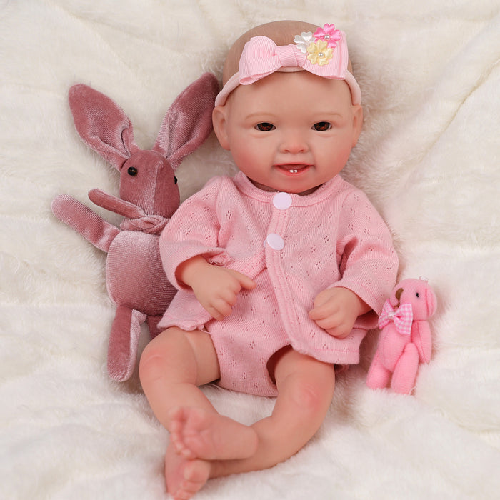 Babeside Mia 12" Full Silicone Reborn Baby Girl Brown Eyes
