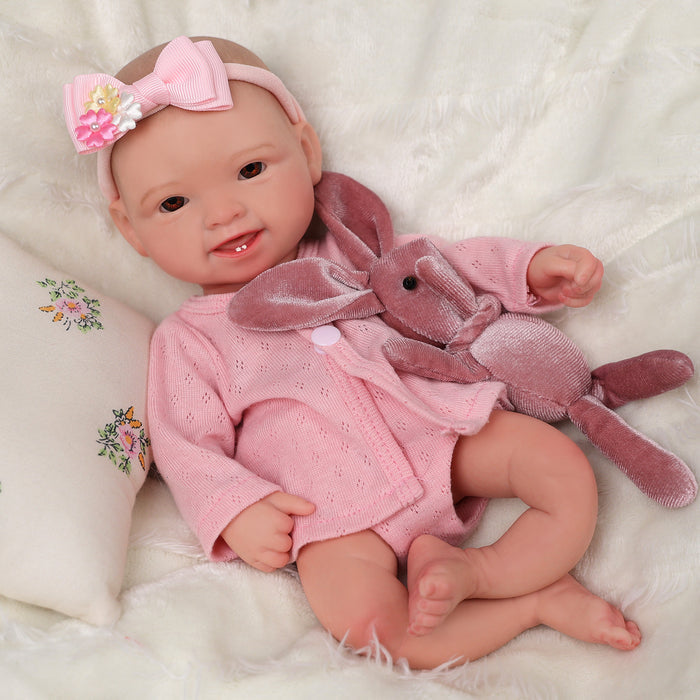 Babeside Mia 12" Full Silicone Reborn Baby Girl Brown Eyes