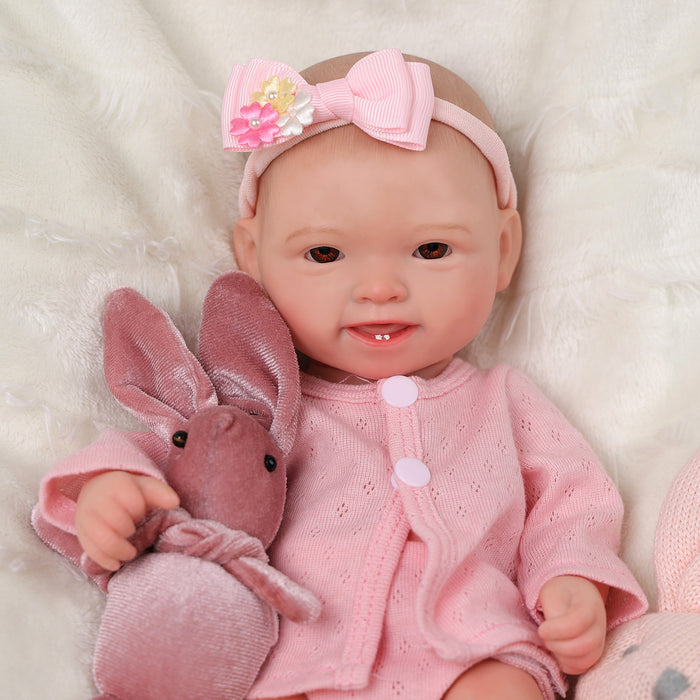 Babeside Mia 12" Full Silicone Reborn Baby Girl Brown Eyes