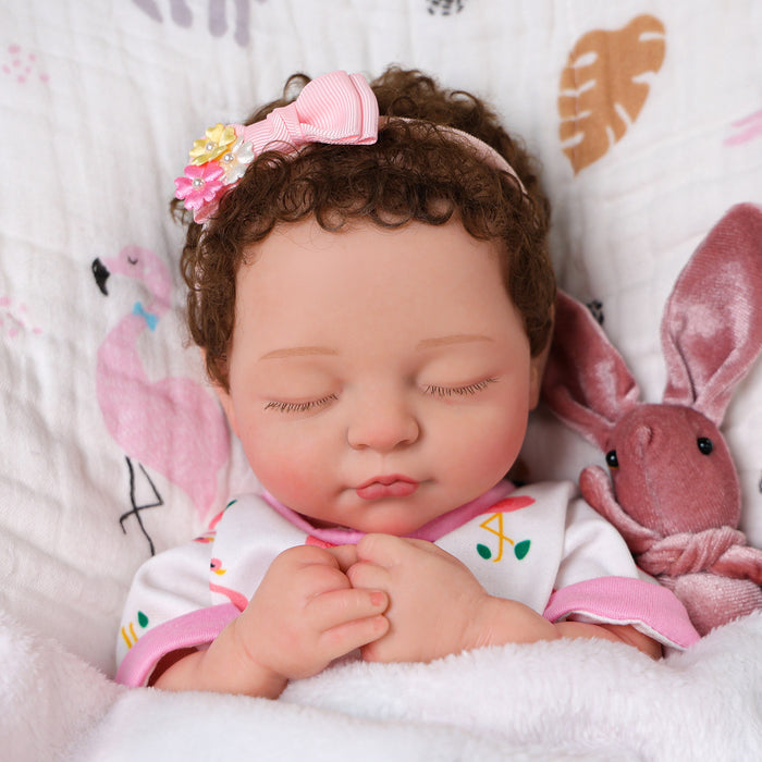 Babeside Mira 16'' Full Silicone Realistic Reborn Baby Doll Girl Sleeping Cute Pink Flamingo