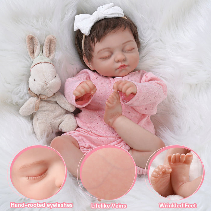 Babeside Mira 20'' Realistic Reborn Baby Doll Gril Sleeping Cute Pink Soft And Sweet