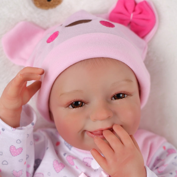 Babeside Momo 20" Reborn baby doll Purple-gray Eyes Baby Doll Infant Baby Smile Girl