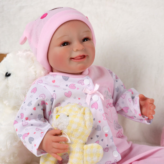 Babeside Momo 20" Reborn baby doll Purple-gray Eyes Baby Doll Infant Baby Smile Girl