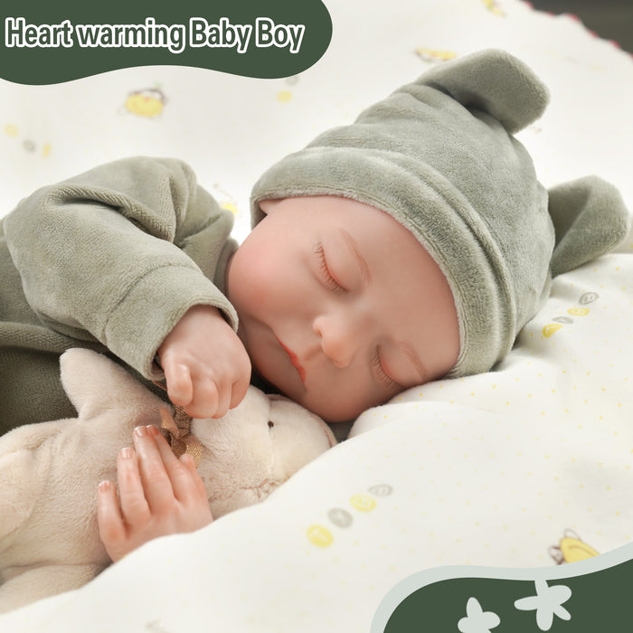 Babeside Noah 20" Adorable Reborn Baby Doll Green Suit Sleeping Infant Boy