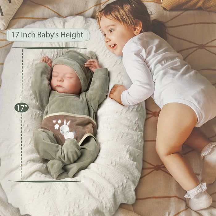 Babeside Noah 20" Adorable Reborn Baby Doll Green Suit Sleeping Infant Boy