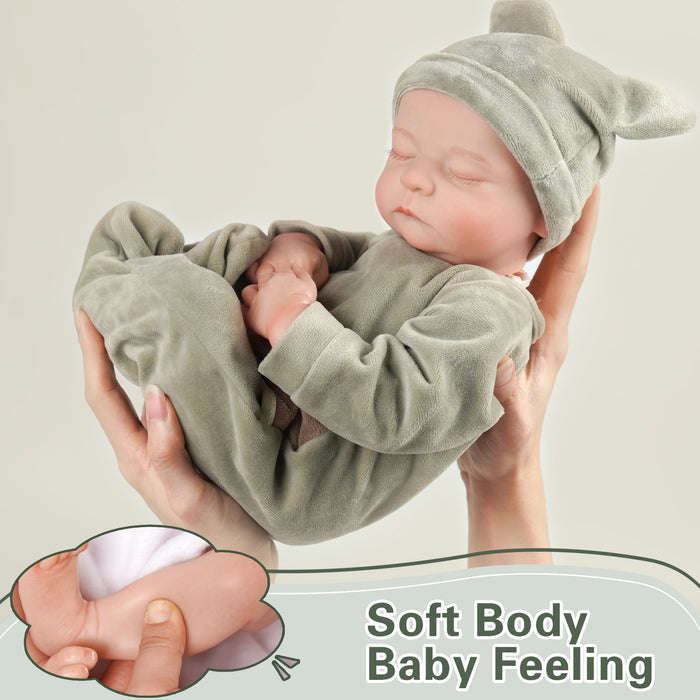 Babeside Noah 20" Adorable Reborn Baby Doll Green Suit Sleeping Infant Boy