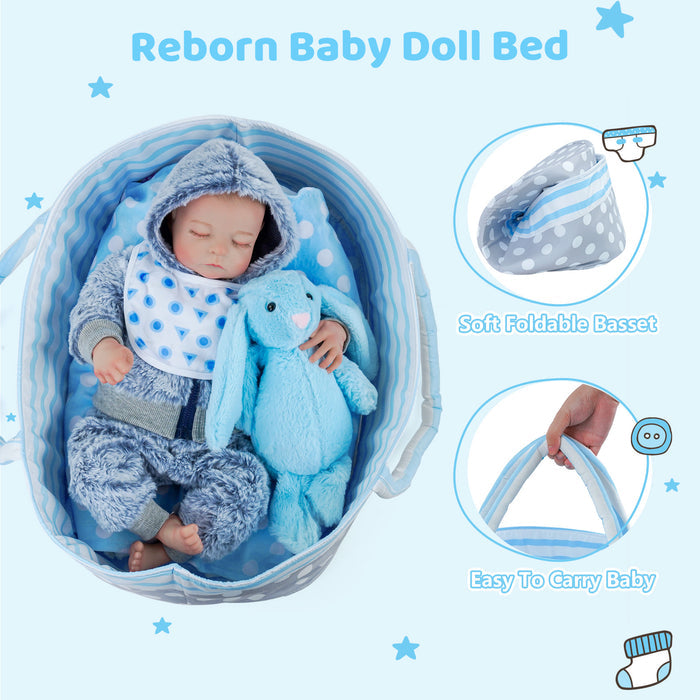 Babeside Noah 20'' Adorable Reborn Baby Doll Sleeping Charming Boy Grey Suit with Accessories Set