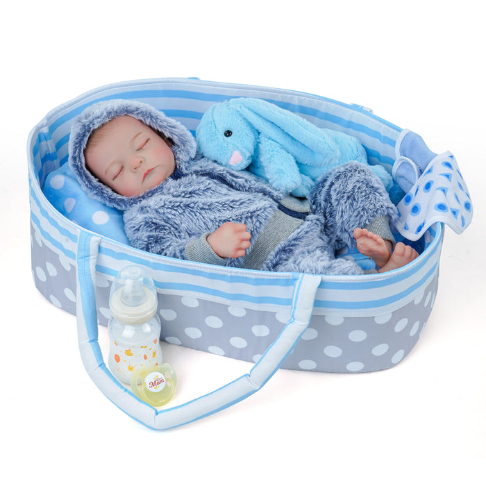 Babeside Noah 20'' Adorable Reborn Baby Doll Sleeping Charming Boy Grey Suit with Accessories Set
