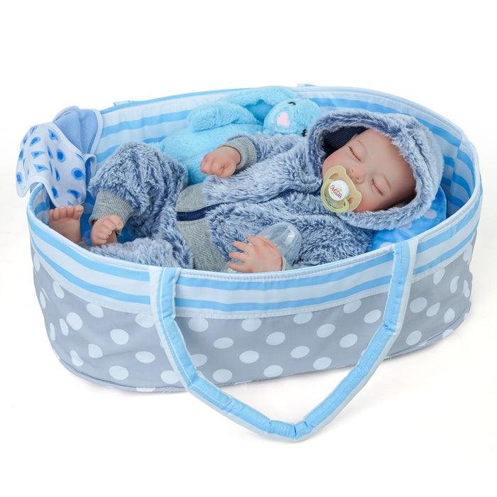 Babeside Noah 20'' Adorable Reborn Baby Doll Sleeping Charming Boy Grey Suit with Accessories Set