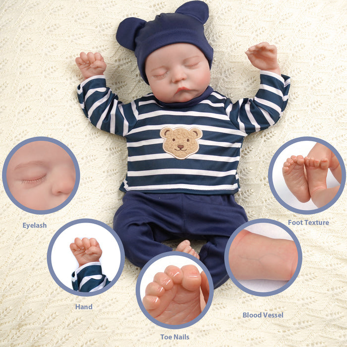 Babeside Noah 20" Realistic Reborn Baby Doll Infant Chubby Cheek Face Boy with Washable Body for Pleased Bathing