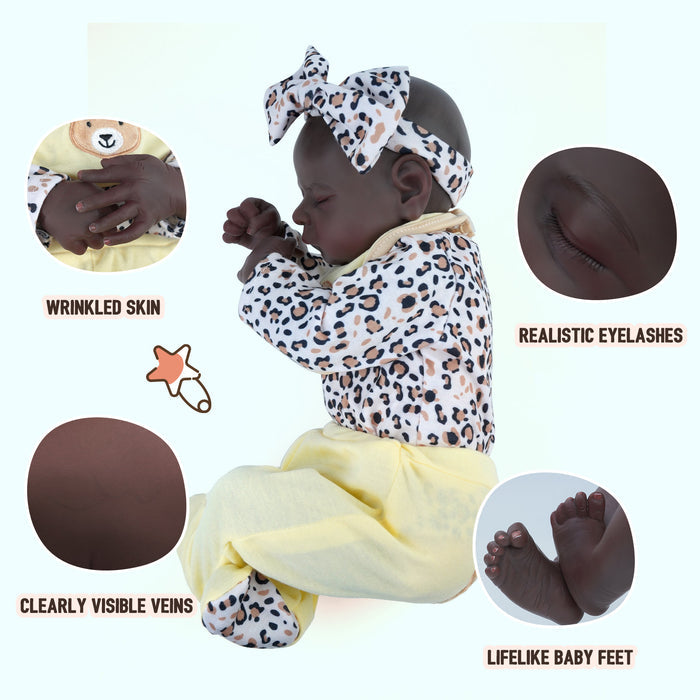 Babeside Noah 20" Realistic Reborn Baby Dolls Infant Boy Adorable African American Asleep