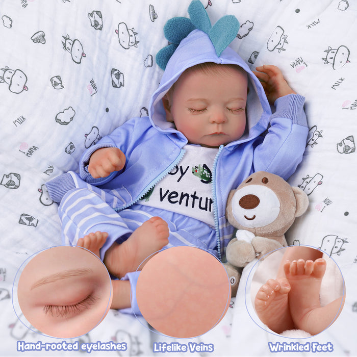 Babeside Noah 20" Realistic Reborn Baby Dolls Infant Lifelike Girl Sleeping Blue