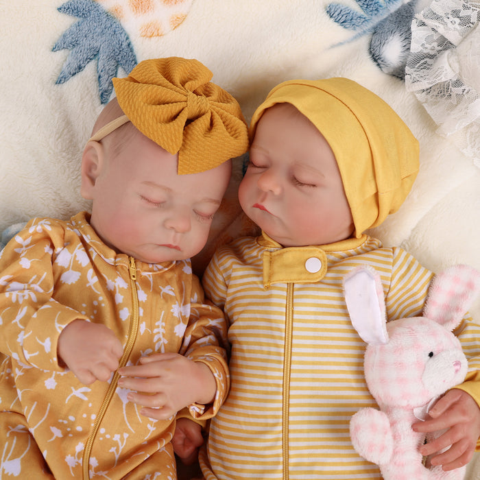 Babeside Noah 20" Realistic Reborn Baby Girls Dolls Infant Sleeping Twins