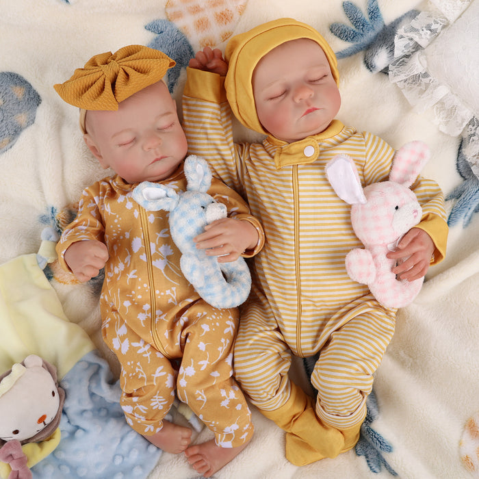 Babeside Noah 20" Realistic Reborn Baby Girls Dolls Infant Sleeping Twins
