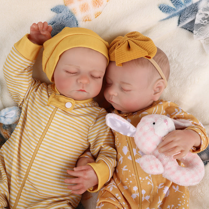 Babeside Noah 20" Realistic Reborn Baby Girls Dolls Infant Sleeping Twins