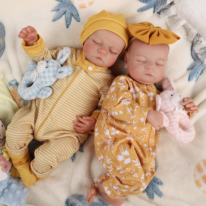 Babeside Noah 20" Realistic Reborn Baby Girls Dolls Infant Sleeping Twins