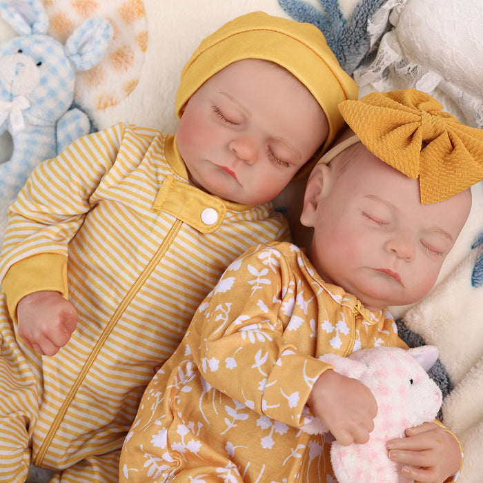 Babeside Noah 20" Realistic Reborn Baby Girls Dolls Infant Sleeping Twins