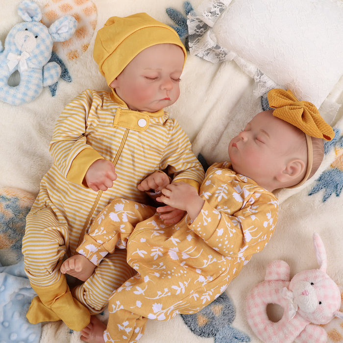 Babeside Noah 20" Realistic Reborn Baby Girls Dolls Infant Sleeping Twins