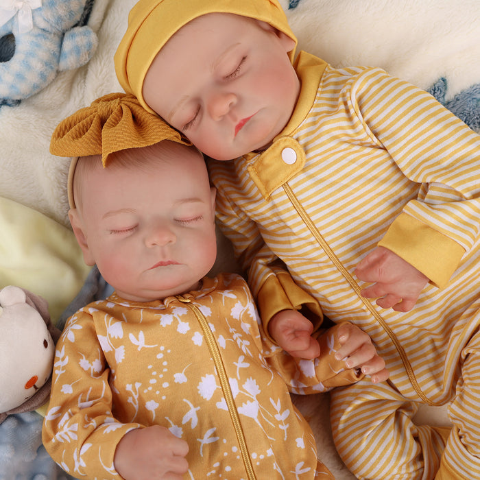 Babeside Noah 20" Realistic Reborn Baby Girls Dolls Infant Sleeping Twins