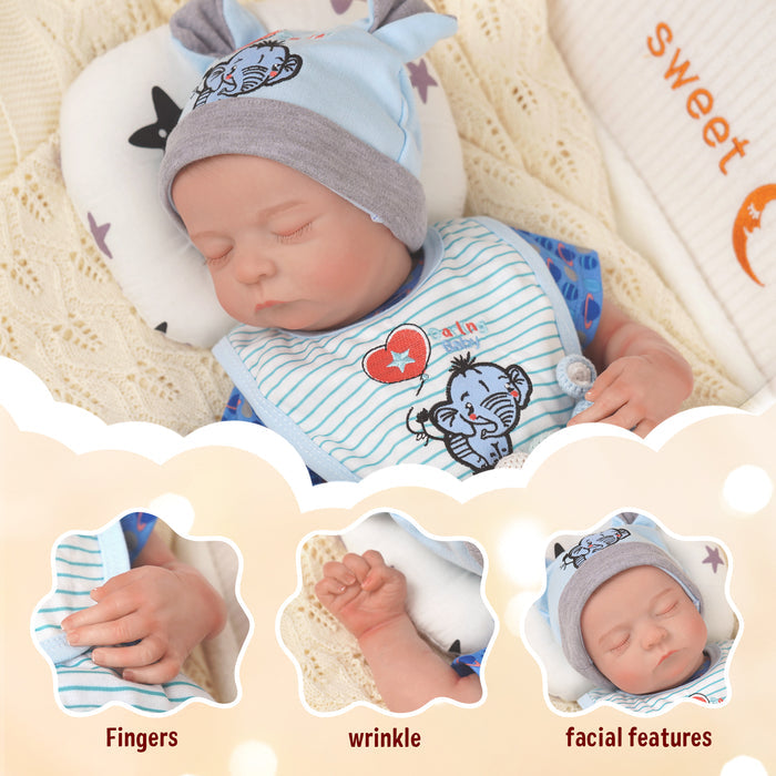 Babeside Noah 20" Realistic Reborn Infant Chubby Cheek Face Baby Doll with Washable Body for Pleased Bathing