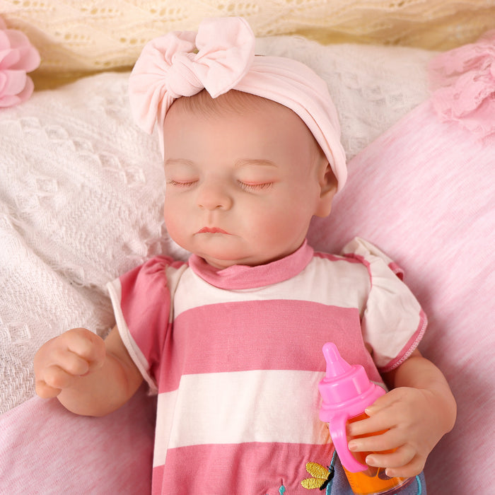 Babeside Noah Realistic 20" Infant Truly Reborn Baby Doll Pink Stripes Boy