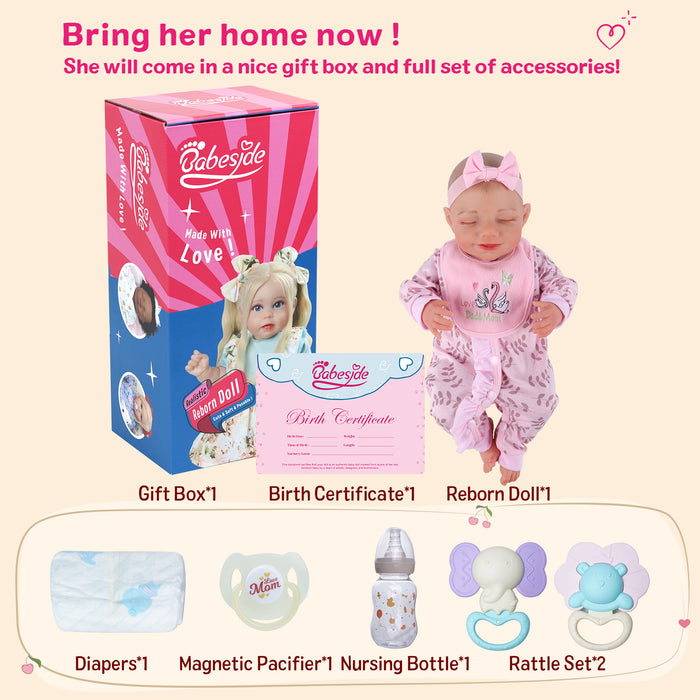 Babeside Olivia 20'' Realistic Reborn Baby Doll Sleeping Adorable Smiling Girl