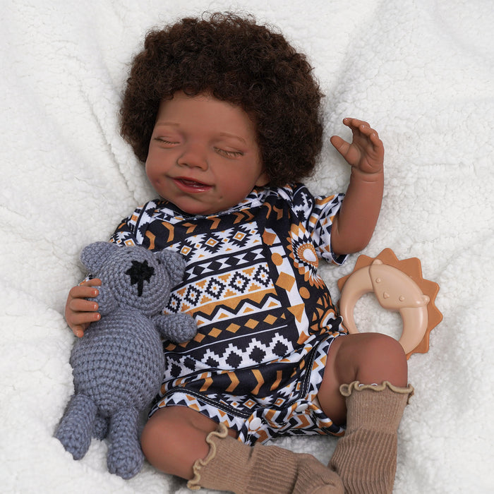 Babeside Olivia 20" Realistic Reborn Baby Dolls African American Adorable Smiling Boy
