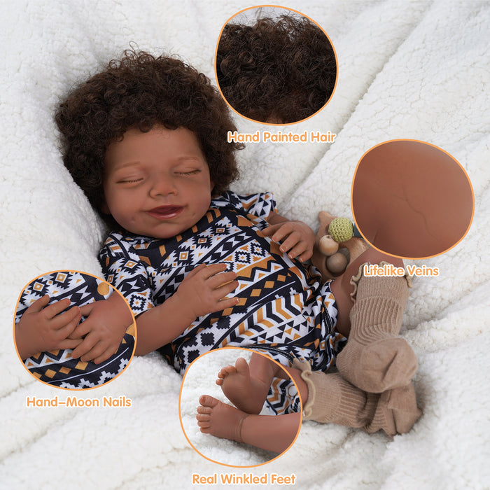 Babeside Olivia 20" Realistic Reborn Baby Dolls African American Adorable Smiling Boy