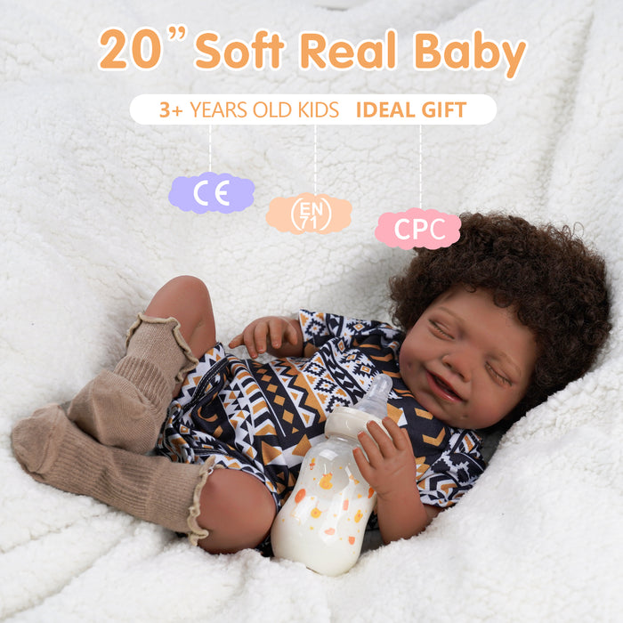 Babeside Olivia 20" Realistic Reborn Baby Dolls African American Adorable Smiling Boy