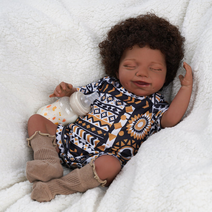 Babeside Olivia 20" Realistic Reborn Baby Dolls African American Adorable Smiling Boy