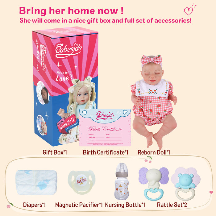 Babeside Olivia 20" Realistic Reborn Baby Dolls Infant Adorable Smiling Girl Cute Strawberry