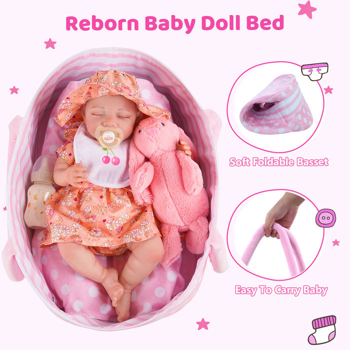 Babeside Olivia 20" Realistic Reborn Baby Dolls Infant Adorable Smiling Girl Sleeping Floral Dress