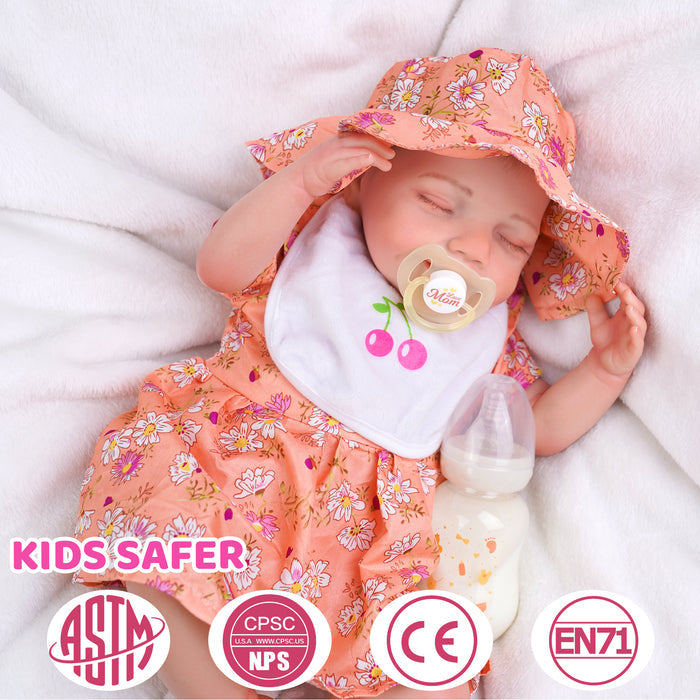 Babeside Olivia 20" Realistic Reborn Baby Dolls Infant Adorable Smiling Girl Sleeping Floral Dress
