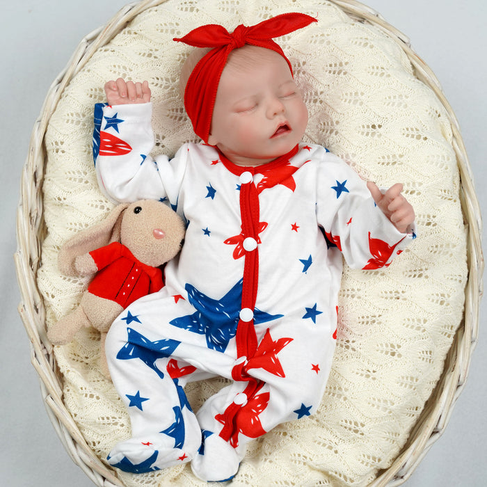 Babeside Real Lifelike Asleep Super Realistic Babies 17'' Cutest Newborn Baby Girls Doll Twinnie Looks Real