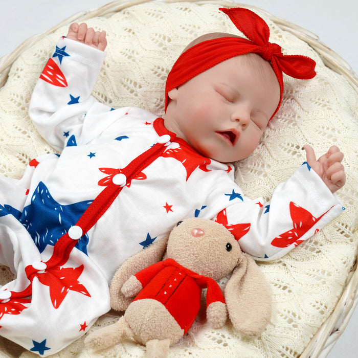 Babeside Real Lifelike Asleep Super Realistic Babies 17'' Cutest Newborn Baby Girls Doll Twinnie Looks Real