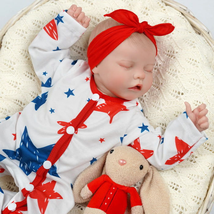 Babeside Real Lifelike Asleep Super Realistic Babies 17'' Cutest Newborn Baby Girls Doll Twinnie Looks Real